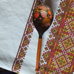 🇷🇺Vintage Russia Khokloma Wooden Spoon